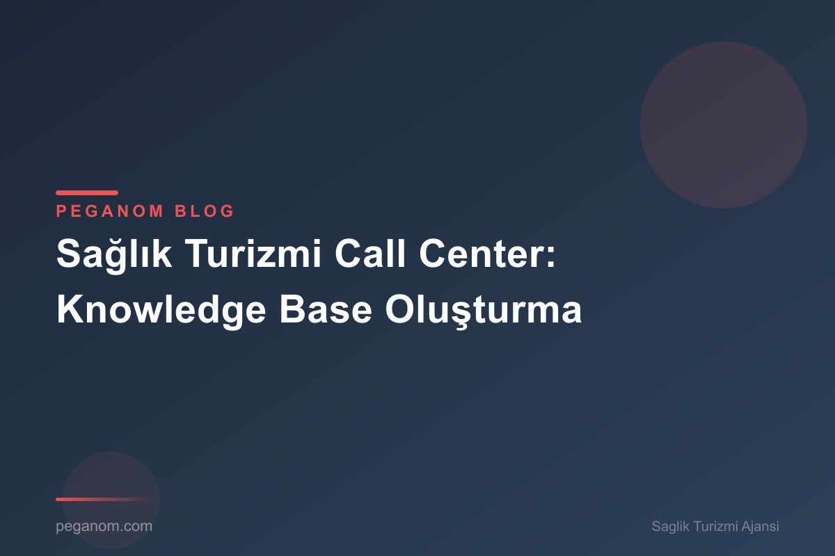 Sağlık Turizmi Call Center: Knowledge Base Oluşturma
