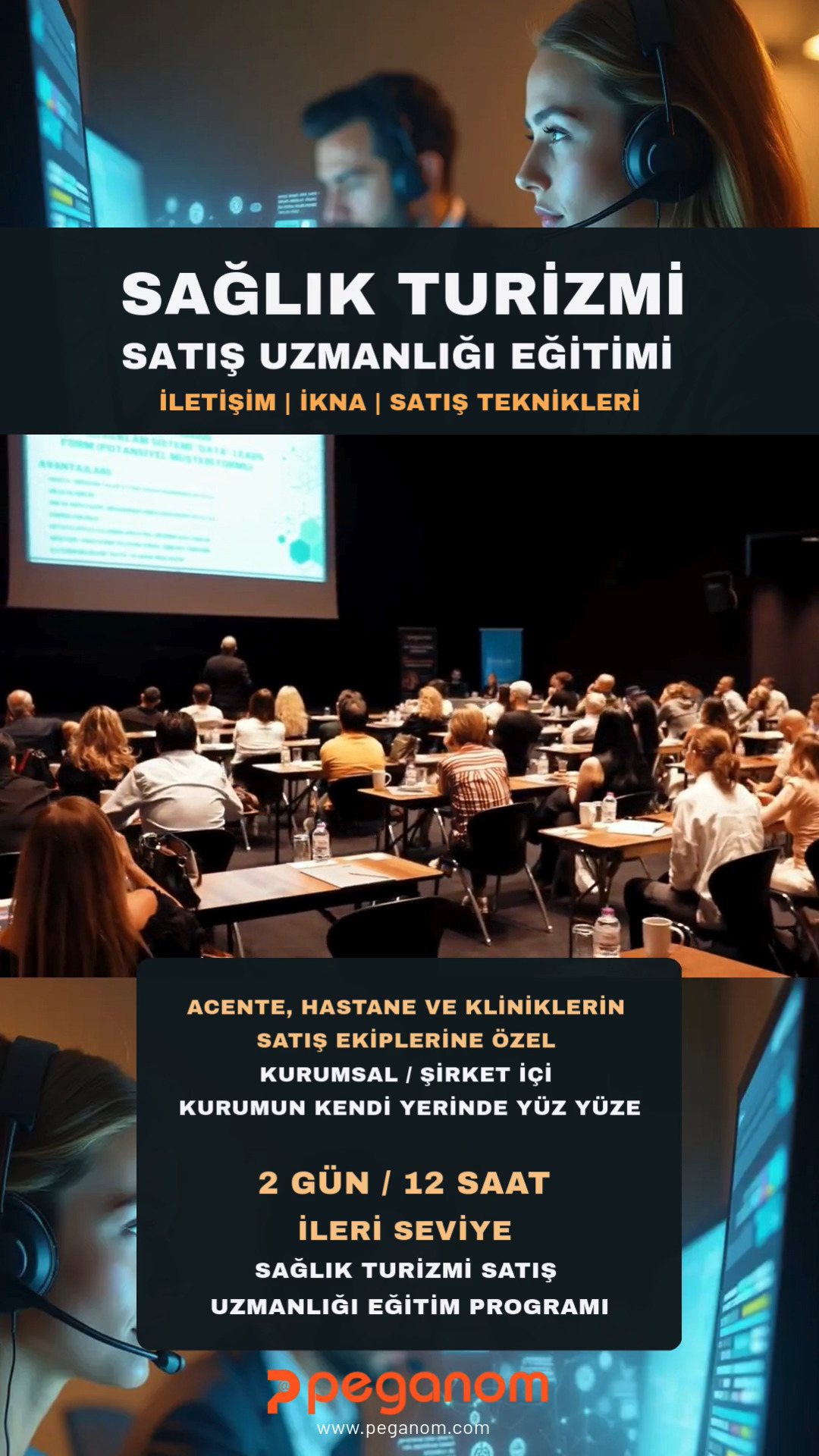 👉 SAĞLIK TURİZMİ SATIŞ UZMANLIĞI EĞİTİMİ
✅ Acente, Hastane ve kliniklerin Satış Ekiplerine Özel
Kurumsal / Şirket içi / Kurumun Kendi Yerinde
2 gün / 12 saat - İLERİ SEVİYE SAĞLIK TURİZMİ SATIŞ UZMANLIĞI eğitim programı

👉 Sağlık Turizmi yapan Acente, hastane ve kliniklerin satış ekiplerine kurumun kendi yerinde yüz yüze, 2 gün  12 saatlik eğitim programı şeklinde sunulan bu eğitim: 
iki yıllık kapsamlı bir araştırma ve geliştirme sürecinin sonucunda Peganom ekibi tarafından sağlık turizmi sektöründe faaliyet gösteren 400 den fazla yerli ve yabancı hastane, klinik ve acentenin satış ekiplerinin satış teknikleri, uluslararası üniversitelerin iletişim dokümanları, yerli–yabancı satış kitapları ve akademik çalışmalardan yararlanılarak oluşturuldu.

👉 Sağlık turizmi telefonda satış teknikleri odağında 300 den fazla Örnek diyalog, güven oluşturma, ileri seviye satış ve ikna teknikleri formatında hazırlanan bu eğitimde:

✅ SAĞLIK TURİZMİ TELEFONDA SATIŞ TEKNİKLERİ
✅ SAĞLIK TURİZMİ WHATSAPP SATIŞ TEKNİKLERİ
✅ SAĞLIK TURİZMİ HASTA PROFİLLERİ / İKNA TEKNİKLERİ
✅ SAĞLIK TURİZMİ 300 + DİYALOG - SATIŞ KAPATMA TEKNİKLERİ
✅ SAĞLIK TURİZMİ İLERİ SEVİYE SATIŞ / İKNA TEKNİKLERİ
✅ SAĞLIK TURİZMİ ZOR SORULAR / GÜÇLÜ CEVAPLAR / İKNA TEKNİKLERİ
✅ FİYAT, BÜTÇE, ŞEFFAFLIK VE DEĞER ODAKLI İTİRAZLAR / SATIŞ - İKNA TEKNİKLERİ
✅ GÜVEN, RİSK VE GEÇMİŞ DENEYİME İTİRAZLAR / SATIŞ - İKNA TEKNİKLERİ
✅ KÜLTÜREL VE KİŞİSEL ZORLUKLARI AŞMA / SATIŞ - İKNA TEKNİKLERİ
✅ GERÇEK SENARYO DİYALOGLARI - FARKLI SENARYO VE YANITLAR
✅ AŞIRI ZORLAYICI HASTA - ZORLUKLARI AŞMA / SATIŞ - İKNA TEKNİKLERİ

👉 SAĞLIK TURİZMİ İLERİ SEVİYE SATIŞ TEKNİKLERİ eğitimi ile ilgili detaylı bilgilere web sitemiz peganom.com dan ulaşabilirsiniz.

#healthtourism #healthtourismturkey