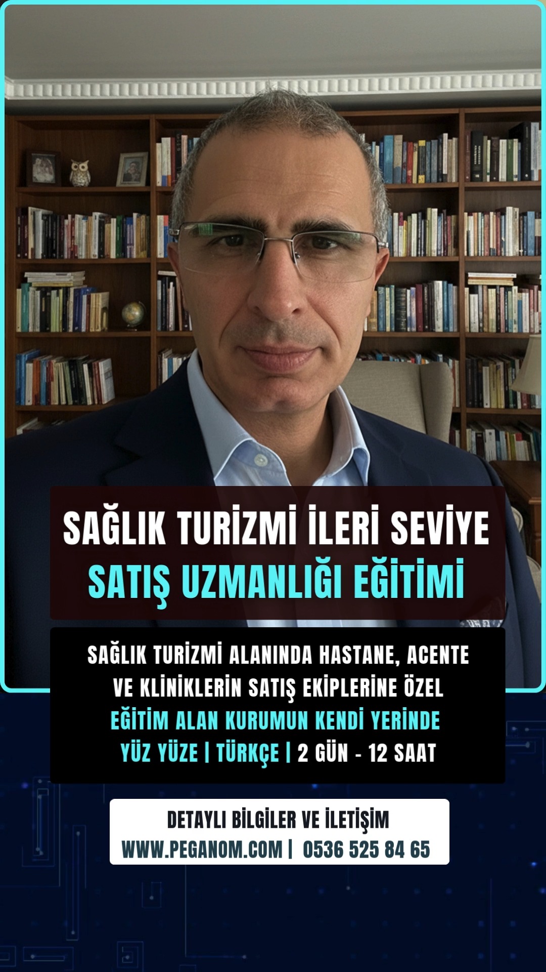 👉 Peganom | Sağlık Turizmi Satış Uzmanlığı Eğitimi
✅ Sağlık turizmi alanında hastane, acente ve kliniklerin satış ekiplerine özel,
✅ Kurumun kendi yerinde | Yüz yüze | Türkçe
✅ 2 gün – 12 saat
✅ İleri Seviye Sağlık Turizmi Satış Uzmanlığı Eğitim programı
👉 Eğitim konuları:
✅ Sağlık Turizmi Telefonda Satış Teknikleri
✅ Sağlık Turizmi WhatsApp Satış Teknikleri
✅ Sağlık Turizmi 300 + Diyalog - Satış Kapatma Teknikleri
✅ Sağlık Turizmi İleri Seviye Satış / İkna Teknikleri

👉 Eğitim ile ilgili detaylı bilgiler www.peganom.com